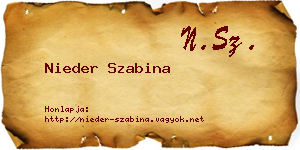 Nieder Szabina névjegykártya