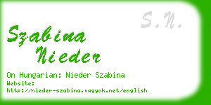 szabina nieder business card